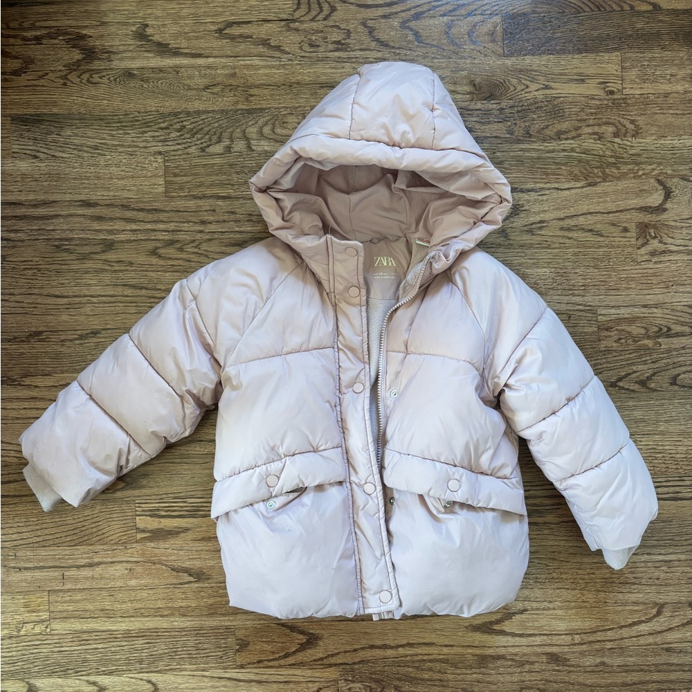 Zara Snap Button Quilted Coat - Picture 4 of 6